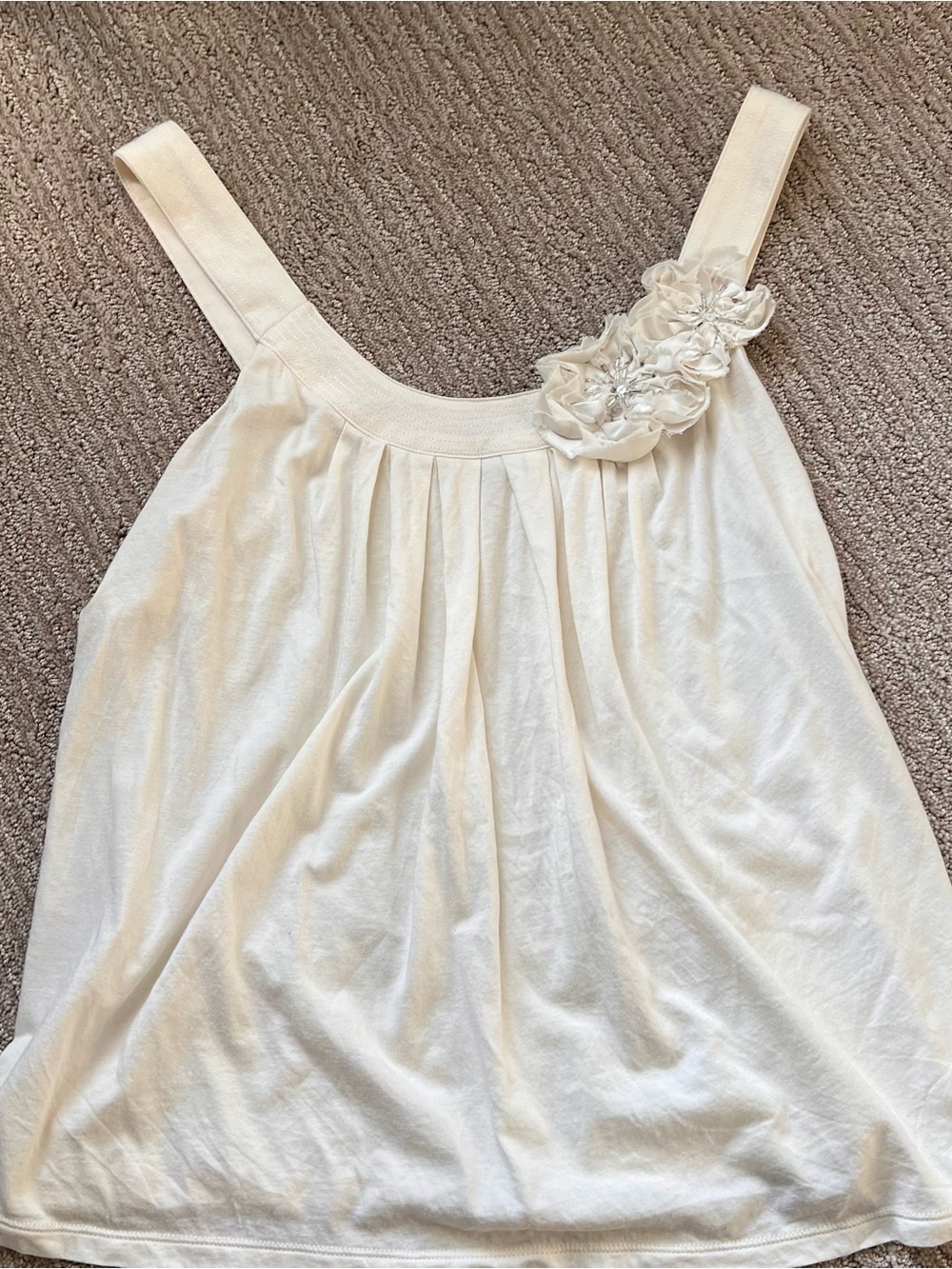 Express Cream Floral-Accent Tank Top